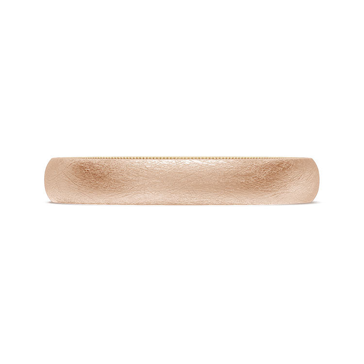 Classic Two-Tone Rounded Wedding Band in Brushed Finish