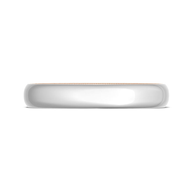 Classic Two-Tone Rounded Wedding Band in High Polish