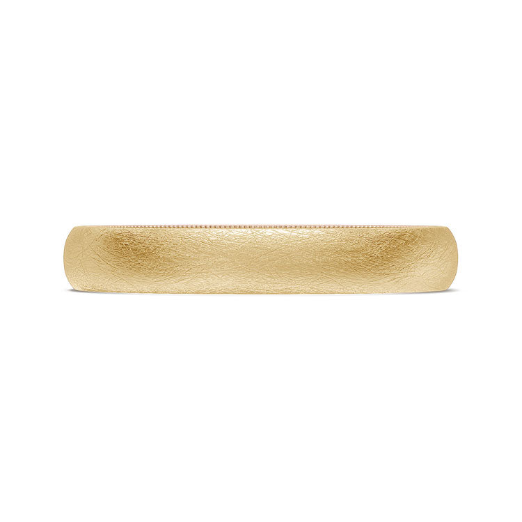Classic Two-Tone Rounded Wedding Band in Brushed Finish