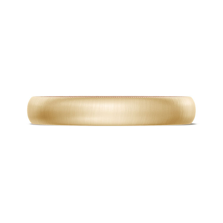 Classic Two-Tone Rounded Wedding Band in Satin Finish