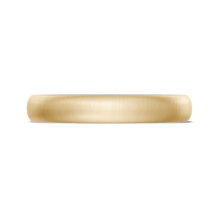 Classic Two-Tone Rounded Wedding Band in Satin Finish