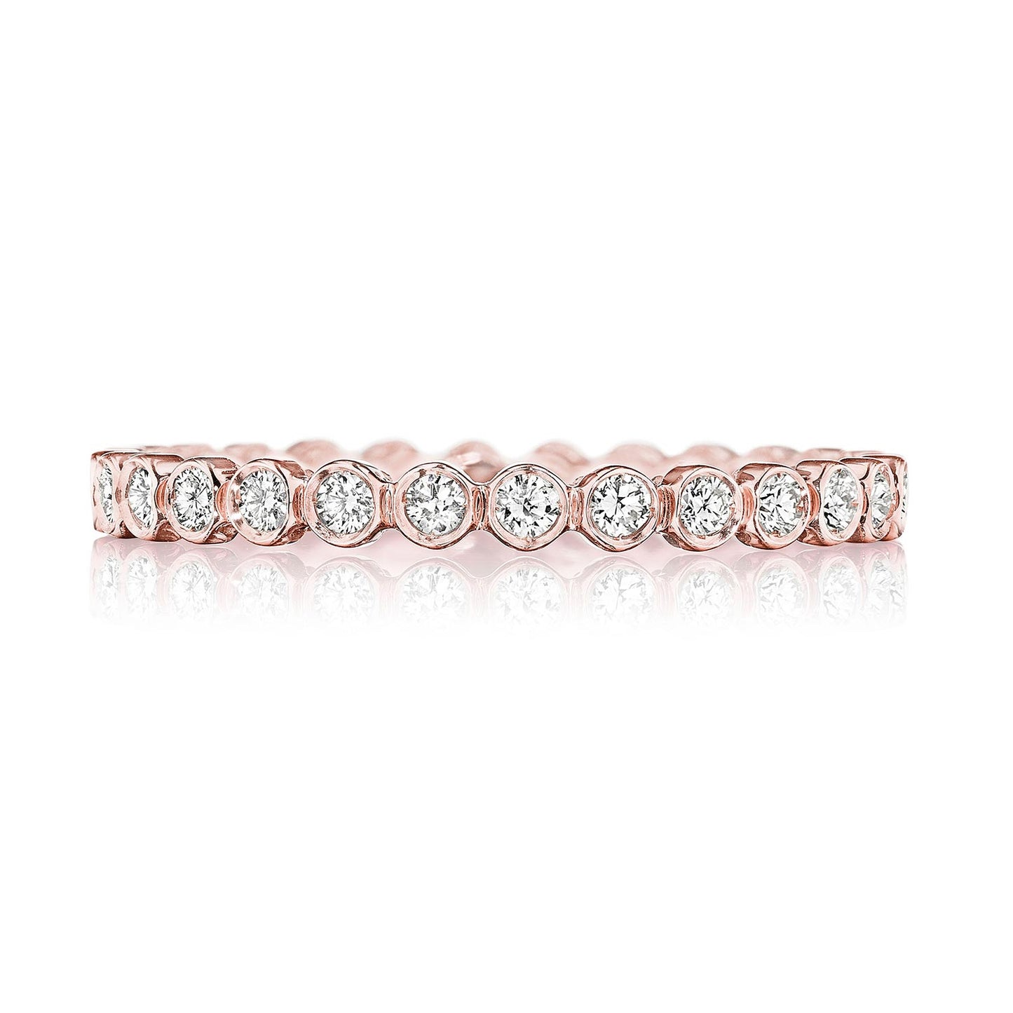 Round Bezel Droplet Wedding Band with Diamond