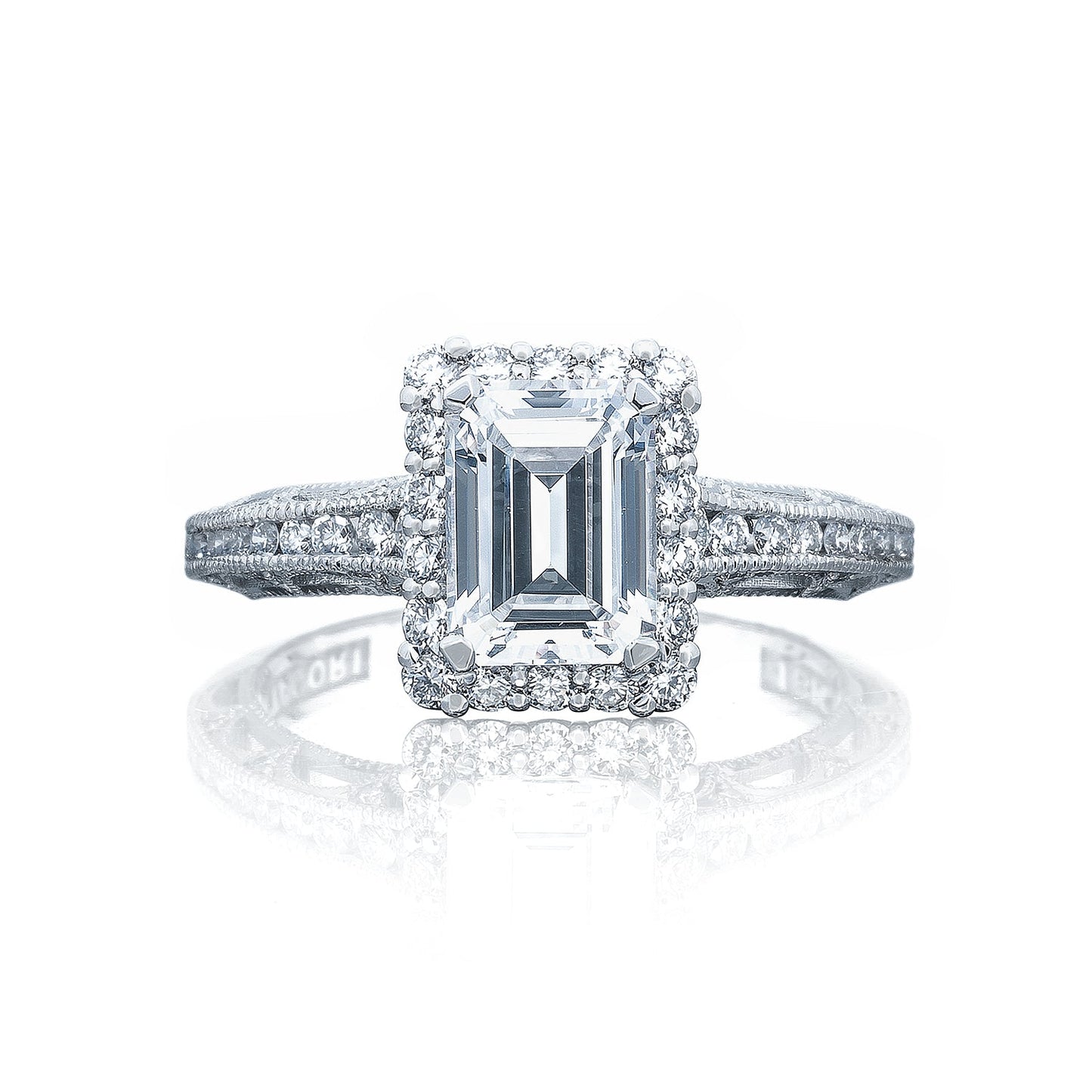 Tacori 18k White Gold White Gold Reverse Crescent Engagement Ring Setting (0.51 CTW)