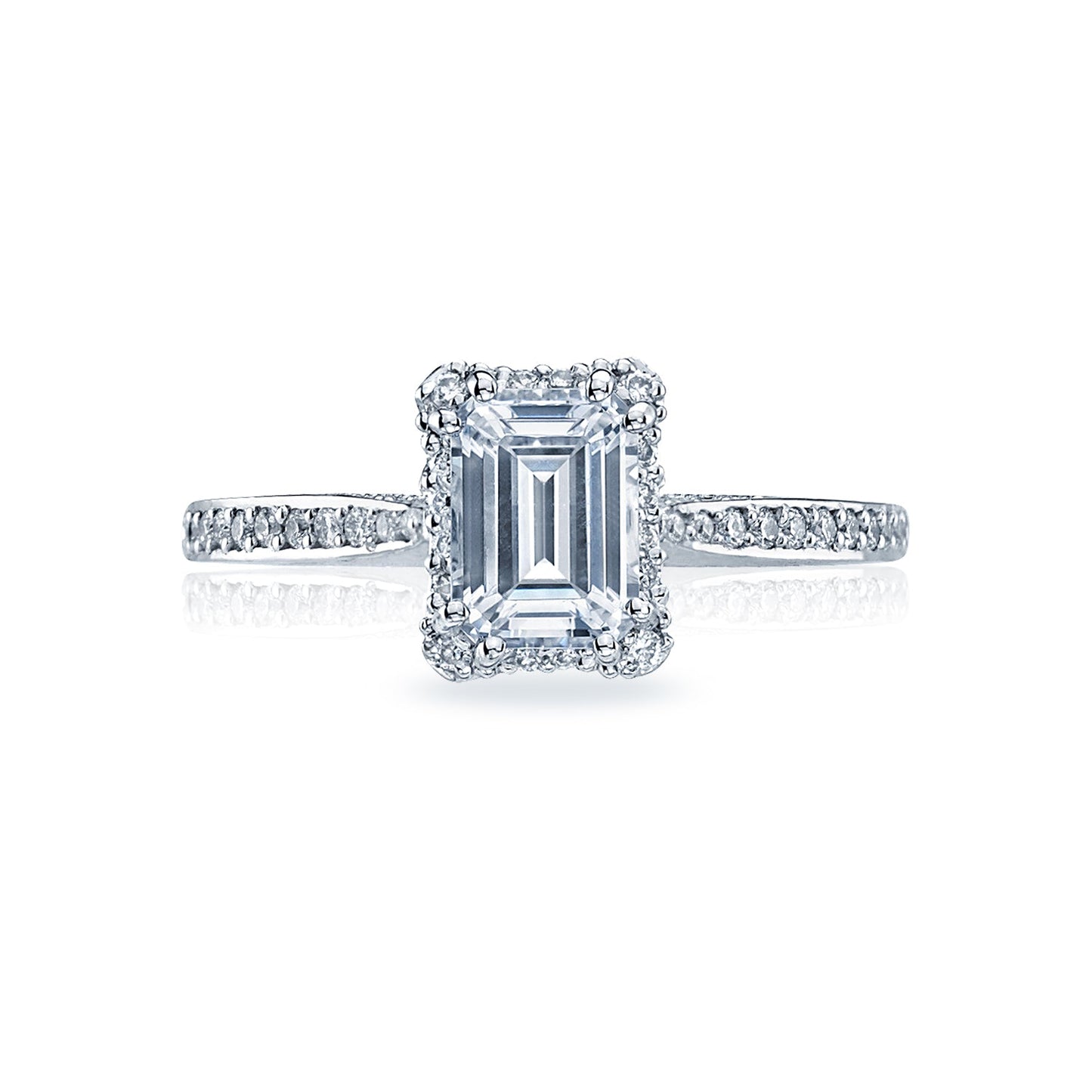 Tacori Platinum Dantela Emerald Engagement Ring Setting (0.25 CTW)