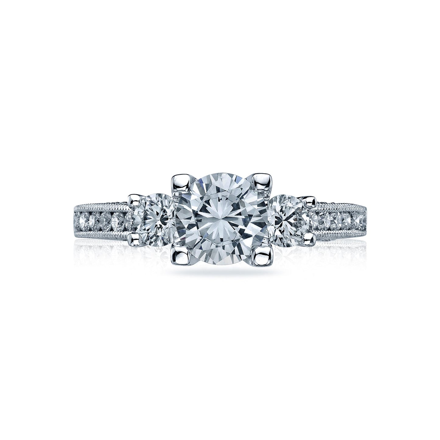 Tacori Platinum Simply Tacori Round Diamond Engagement Ring Setting (0.73 CTW)