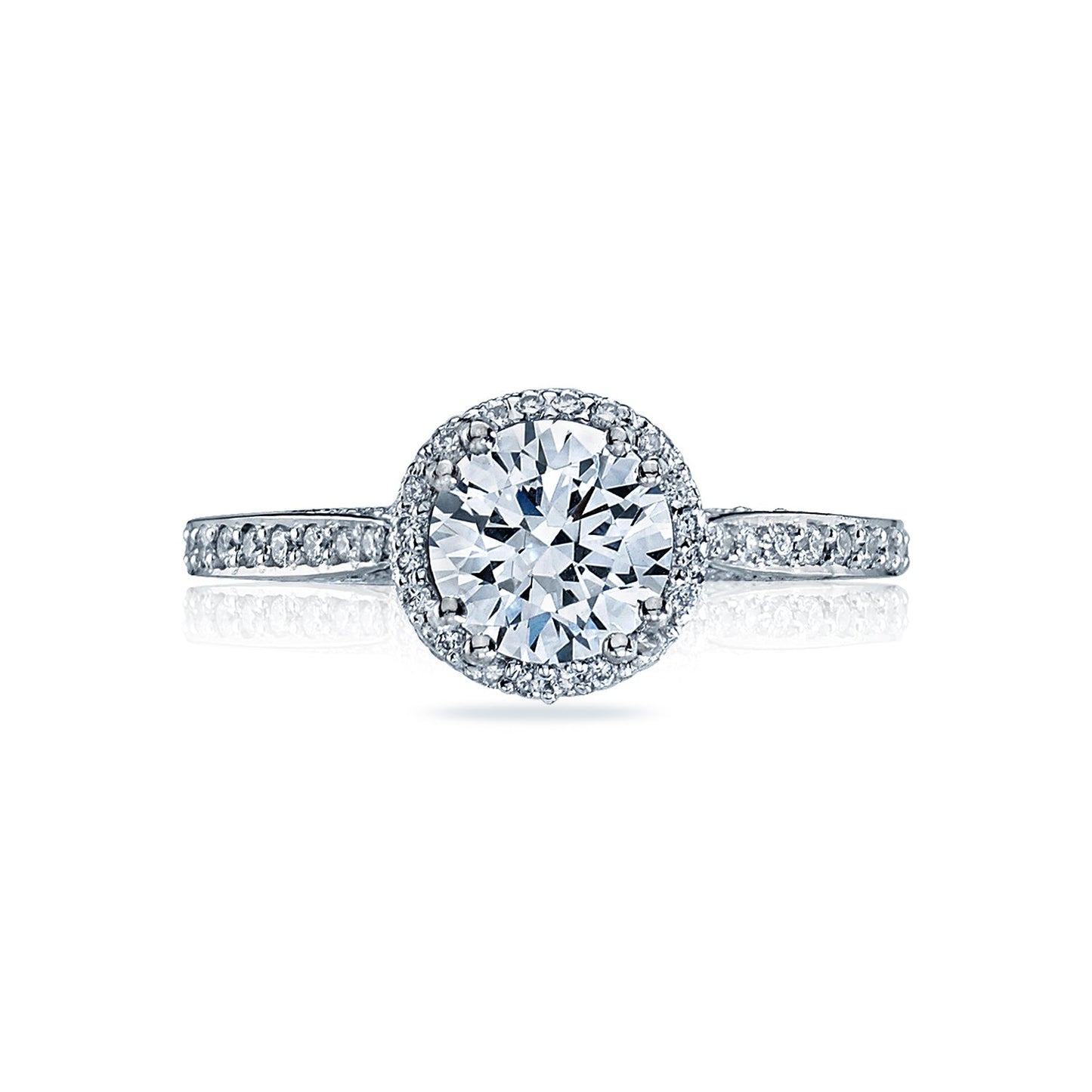 Tacori Platinum Dantela Round Diamond Engagement Ring Setting (0.13 CTW)