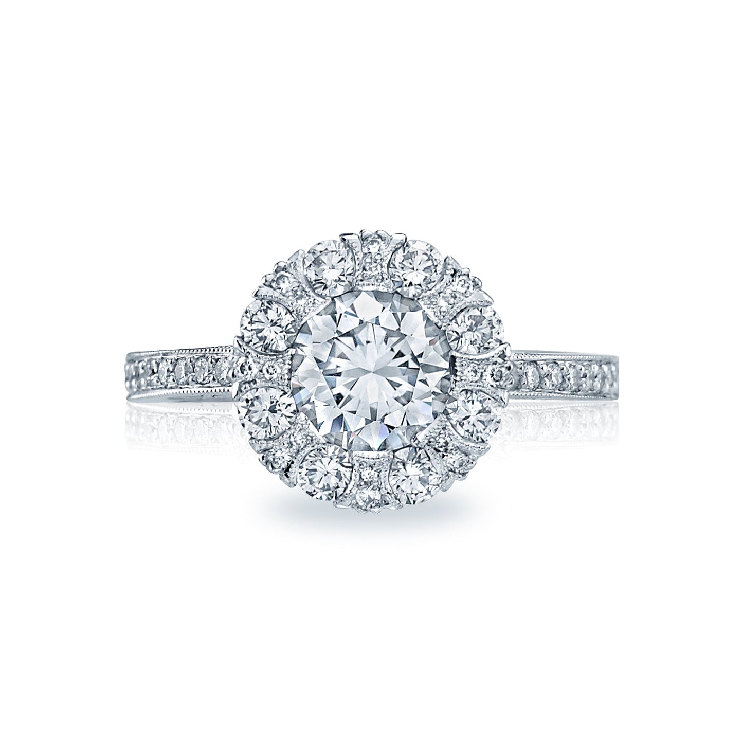 Tacori 18k White Gold Simply Tacori Round Diamond Engagement Ring Setting (0.78 CTW)