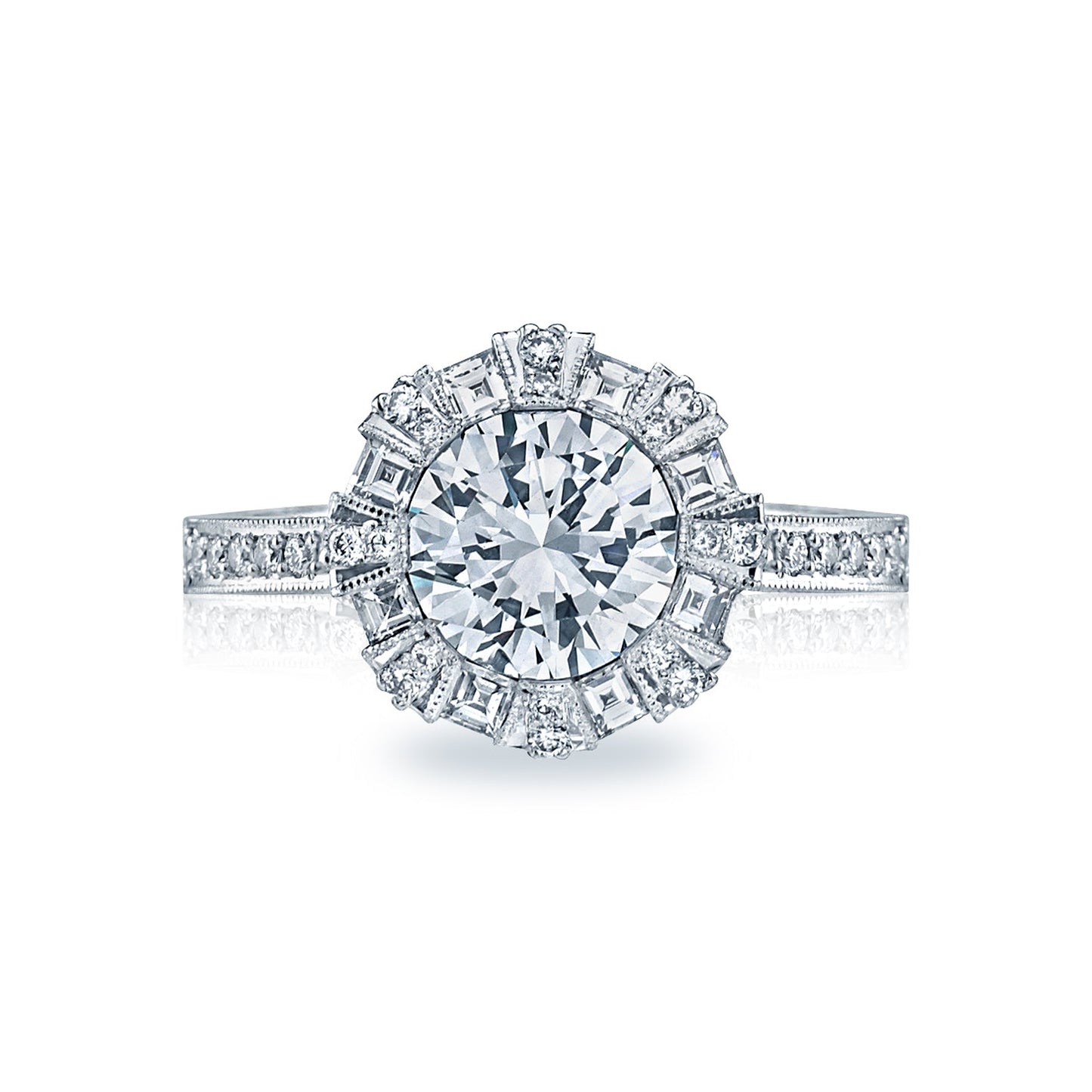 Tacori 18k White Gold Simply Tacori Round Diamond Engagement Ring Setting (0.79 CTW)