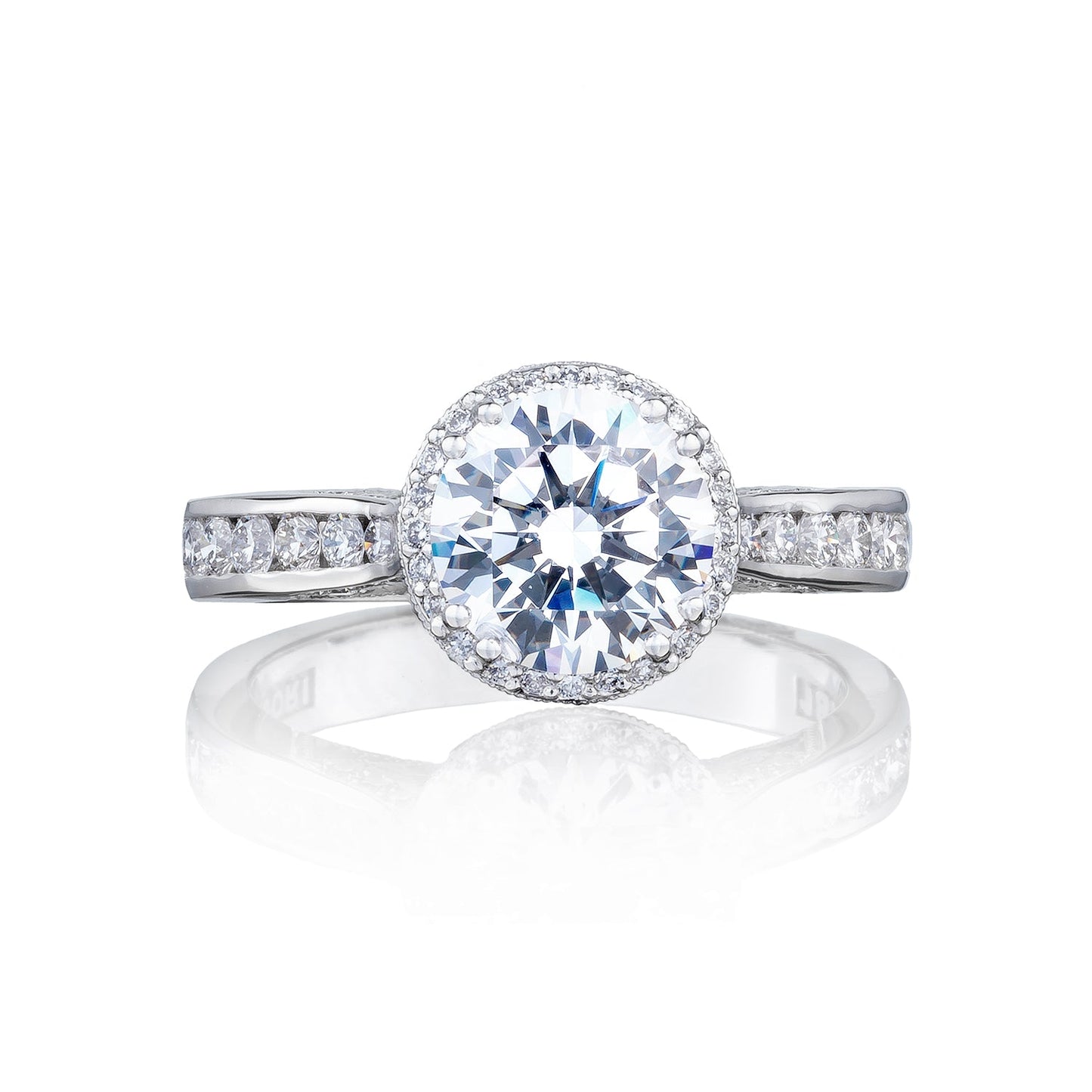 Tacori White Gold Dantela Round Diamond Engagement Ring Setting (0.53 CTW)