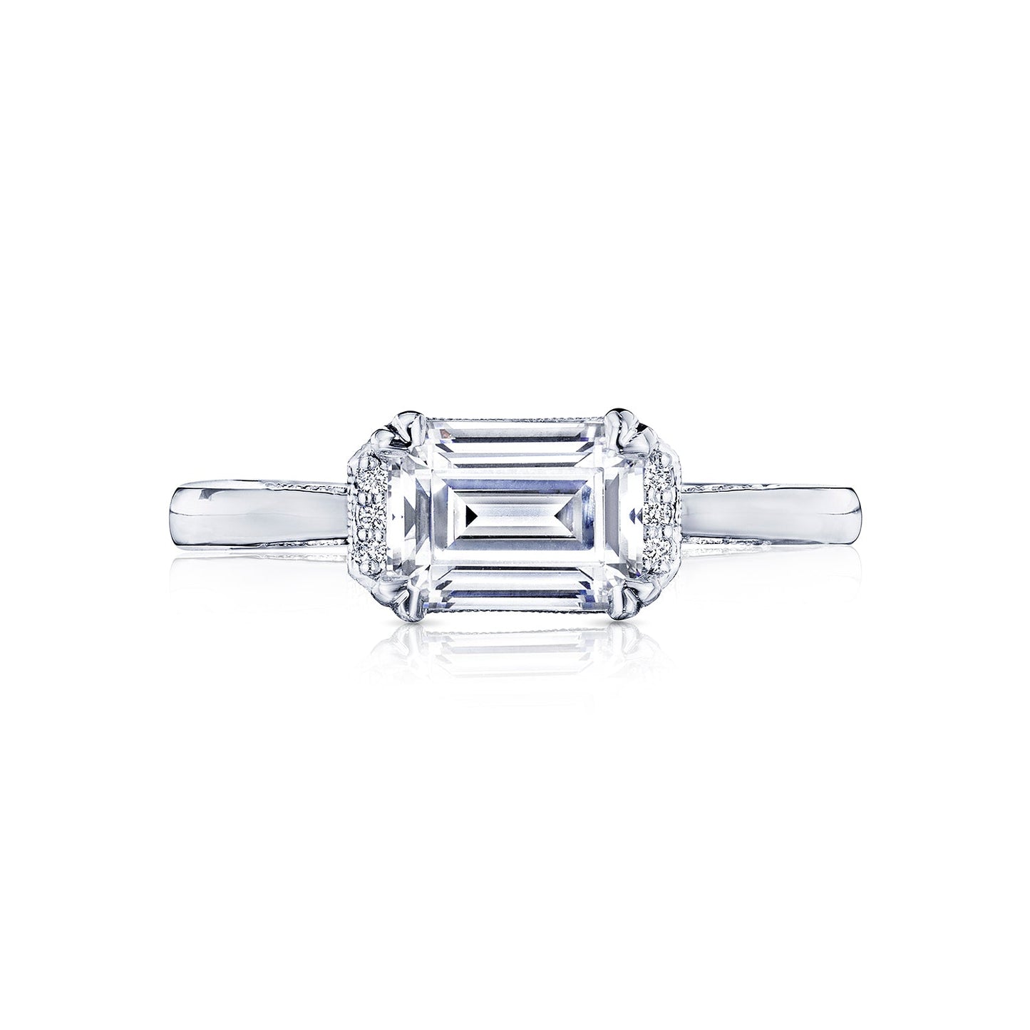 Tacori 18k White Gold Simply Tacori Emerald Diamond Engagement Ring Setting (0.09 CTW)