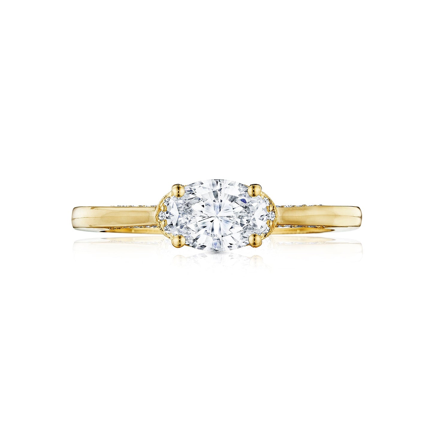 Tacori 18k Yellow Gold Simply Tacori Oval Diamond Engagement Ring Setting (0.1 CTW)