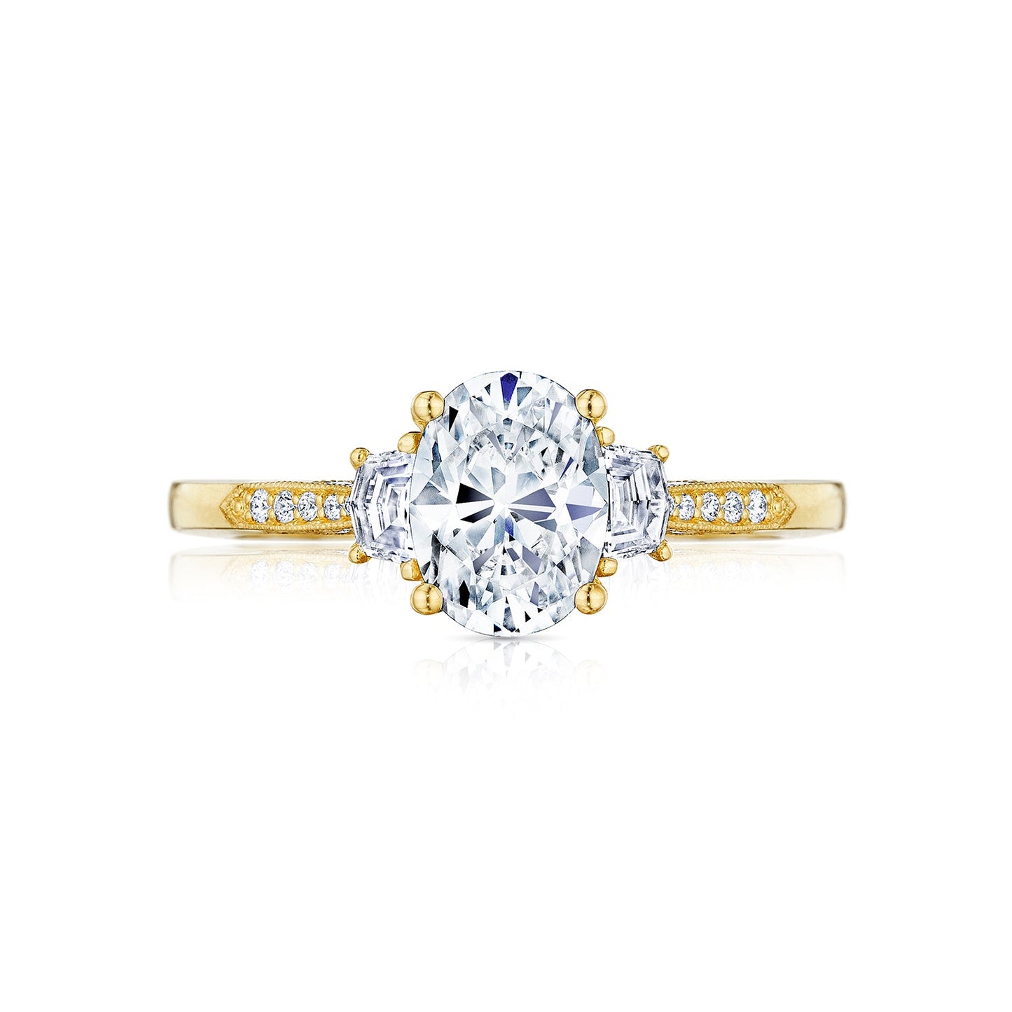 Tacori 18k Yellow Gold Simply Tacori Oval Diamond Engagement Ring Setting (0.34 CTW)