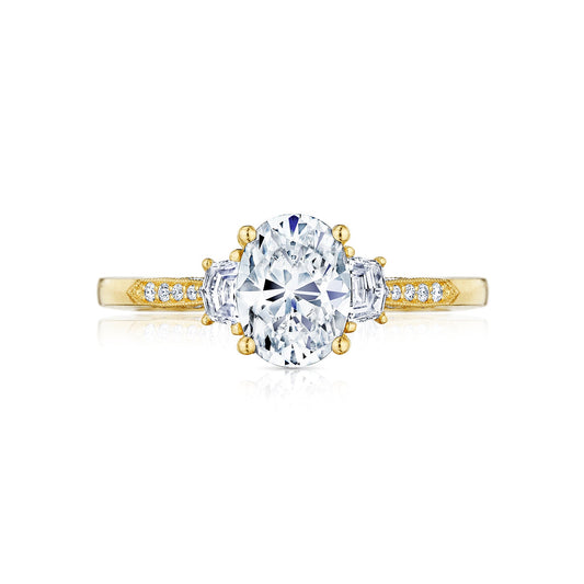 Tacori 18k Yellow Gold Simply Tacori Oval Diamond Engagement Ring Setting (0.34 CTW)