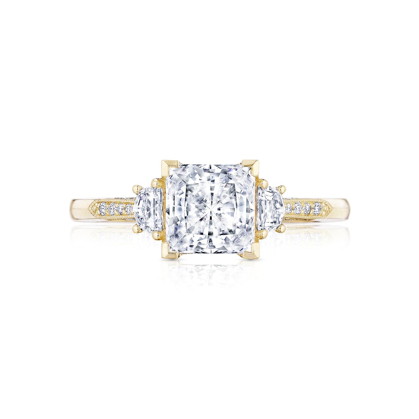 Tacori 18k Yellow Gold Simply Tacori Princess Diamond Engagement Ring Setting (0.34 CTW)