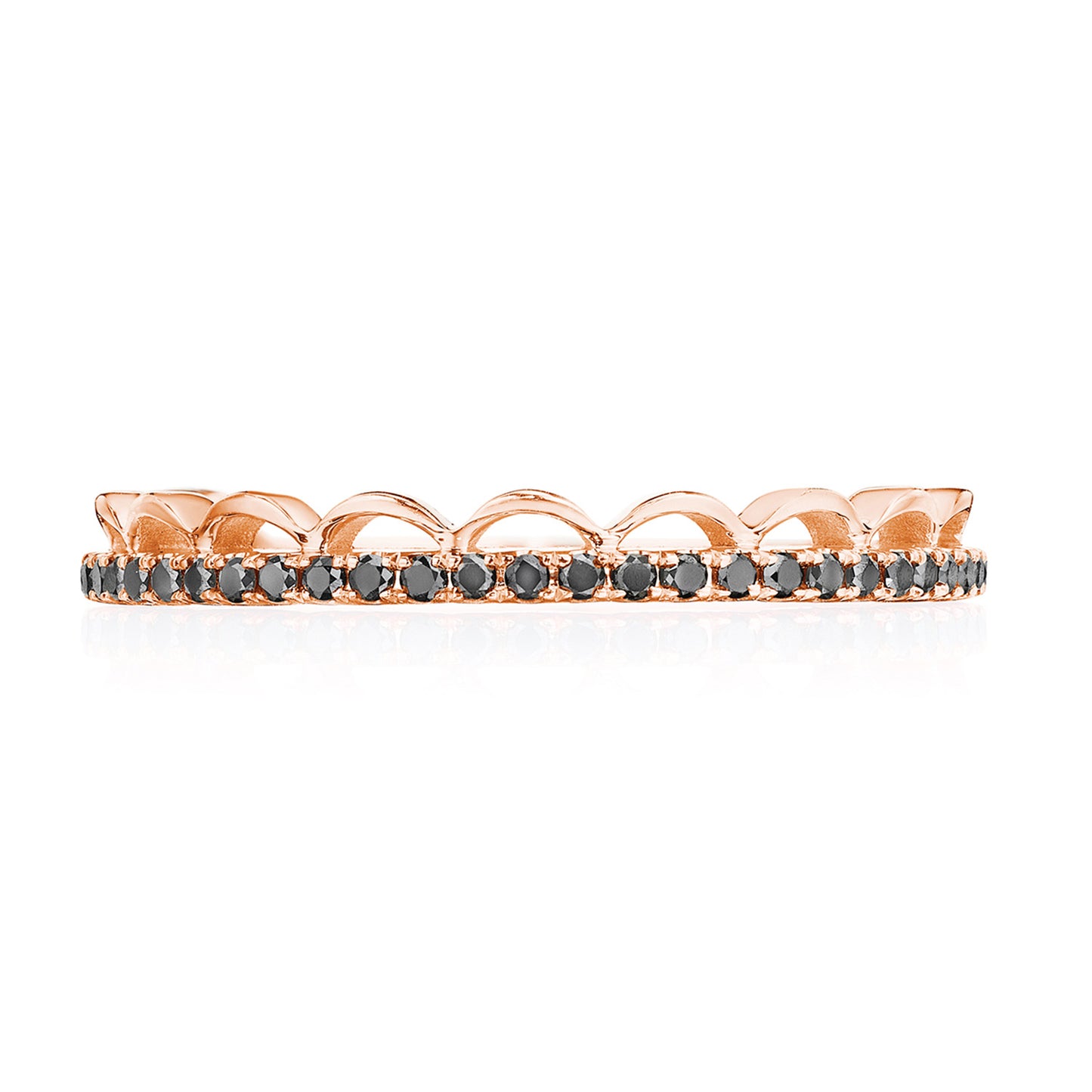 Crescent Crown Ring with Black Diamond