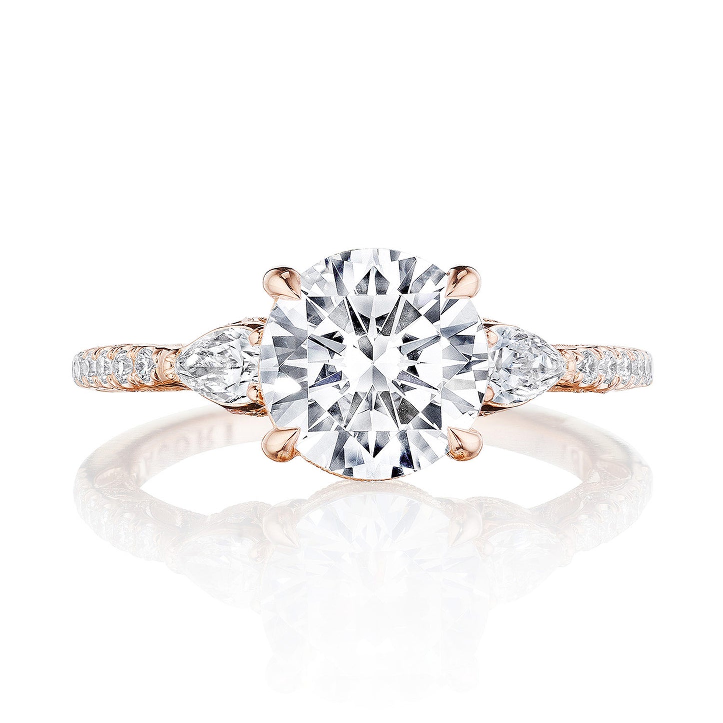 Round 3-Stone Engagement Ring