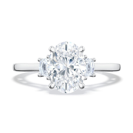 Oval 3-Stone Engagement Ring