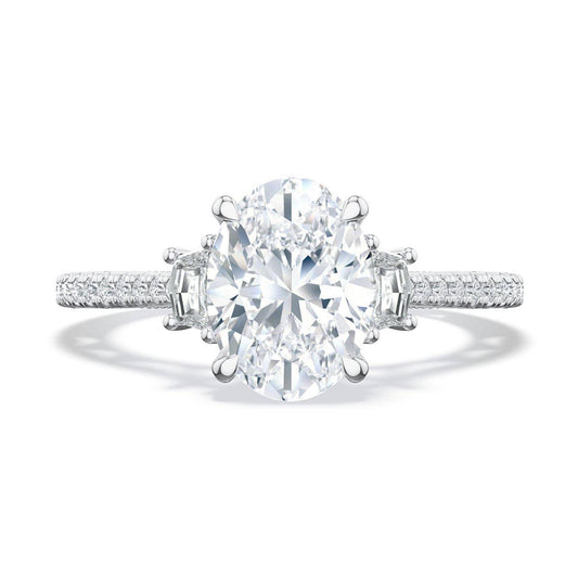 Oval 3-Stone Engagement Ring