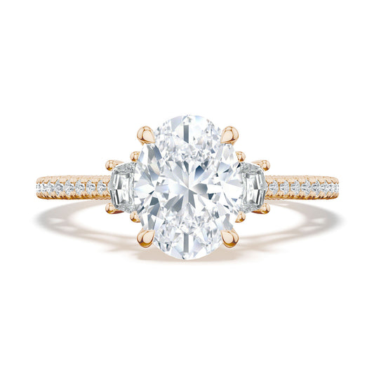 Oval 3-Stone Engagement Ring