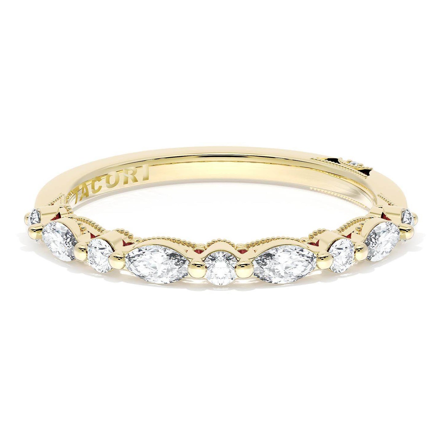 Marquise and Round Diamond Wedding Band, 2.20mm