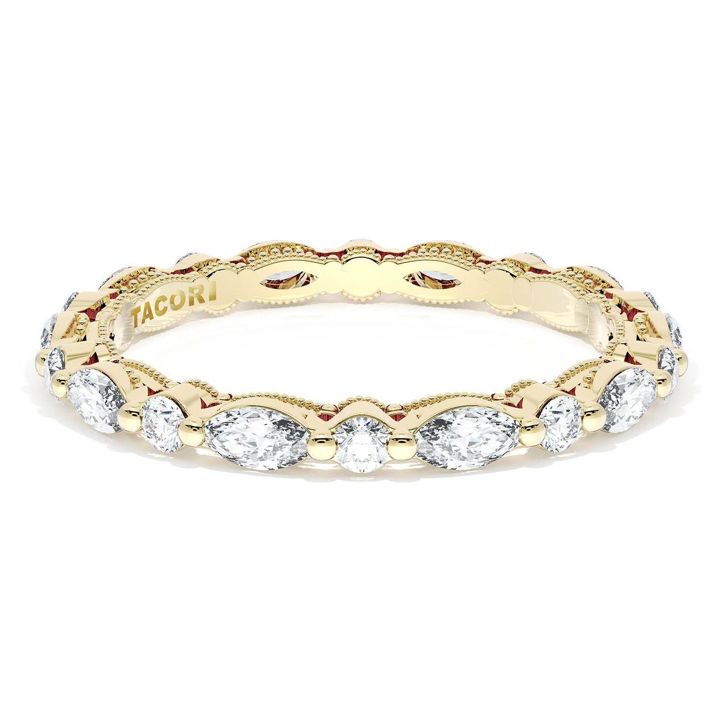 Marquise and Round Diamond Wedding Band, 2.20mm