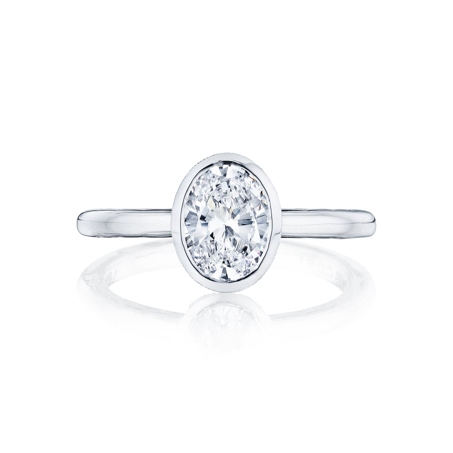 Tacori 18k White Gold Starlit Oval Diamond Engagement Ring Setting (0.01 CTW)