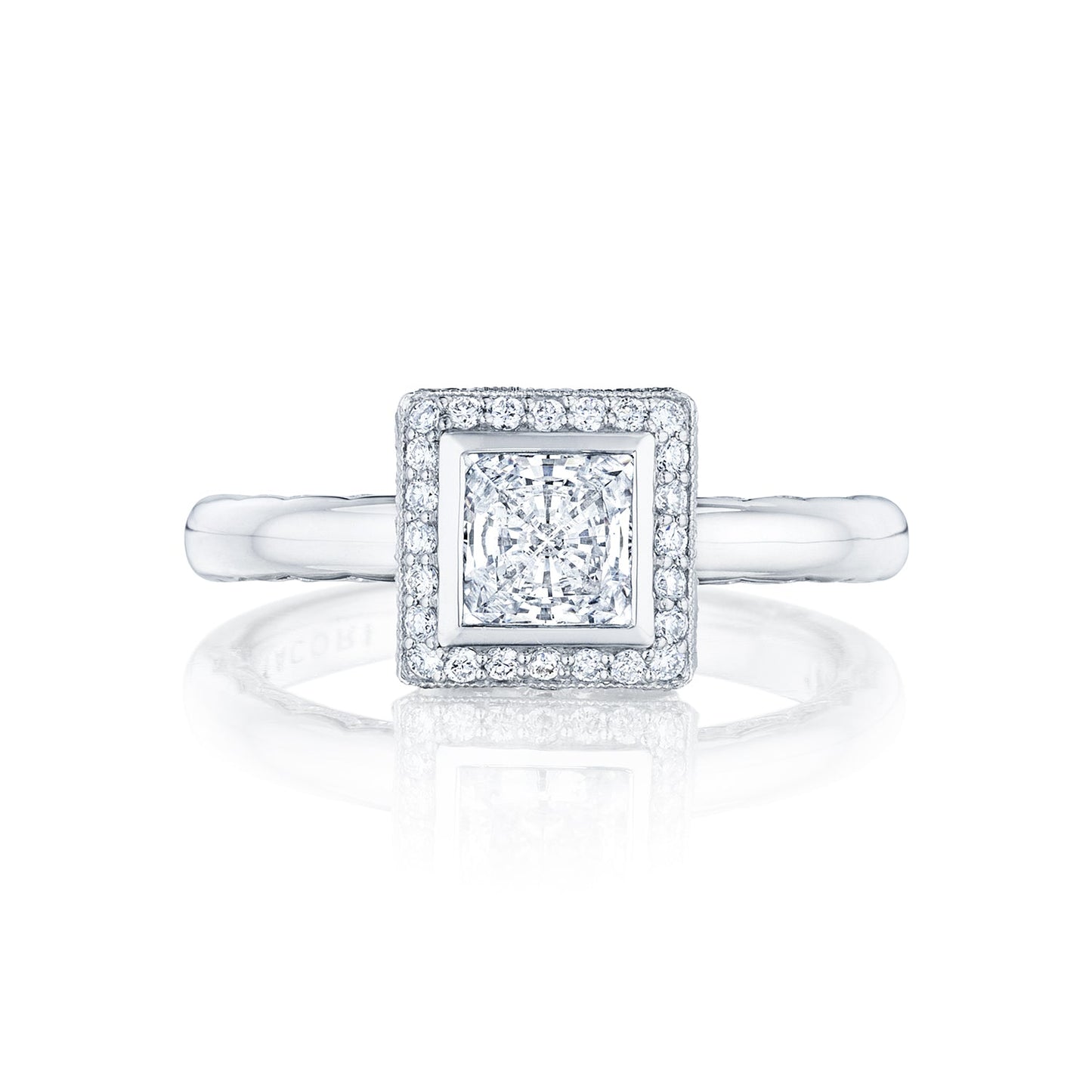 Tacori 18k White Gold Starlit Princess Diamond Engagement Ring Setting (0.15 CTW)