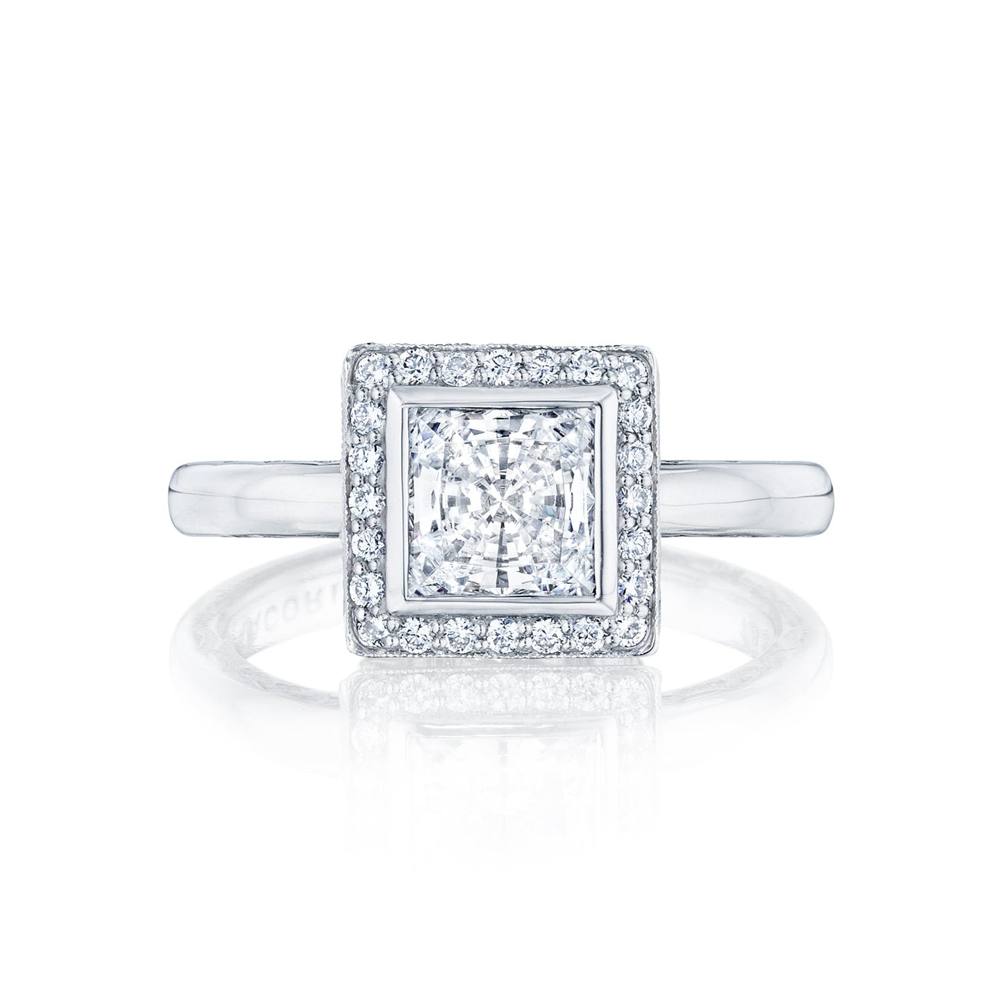 Tacori 18k White Gold Starlit Princess Diamond Engagement Ring Setting (0.19 CTW)