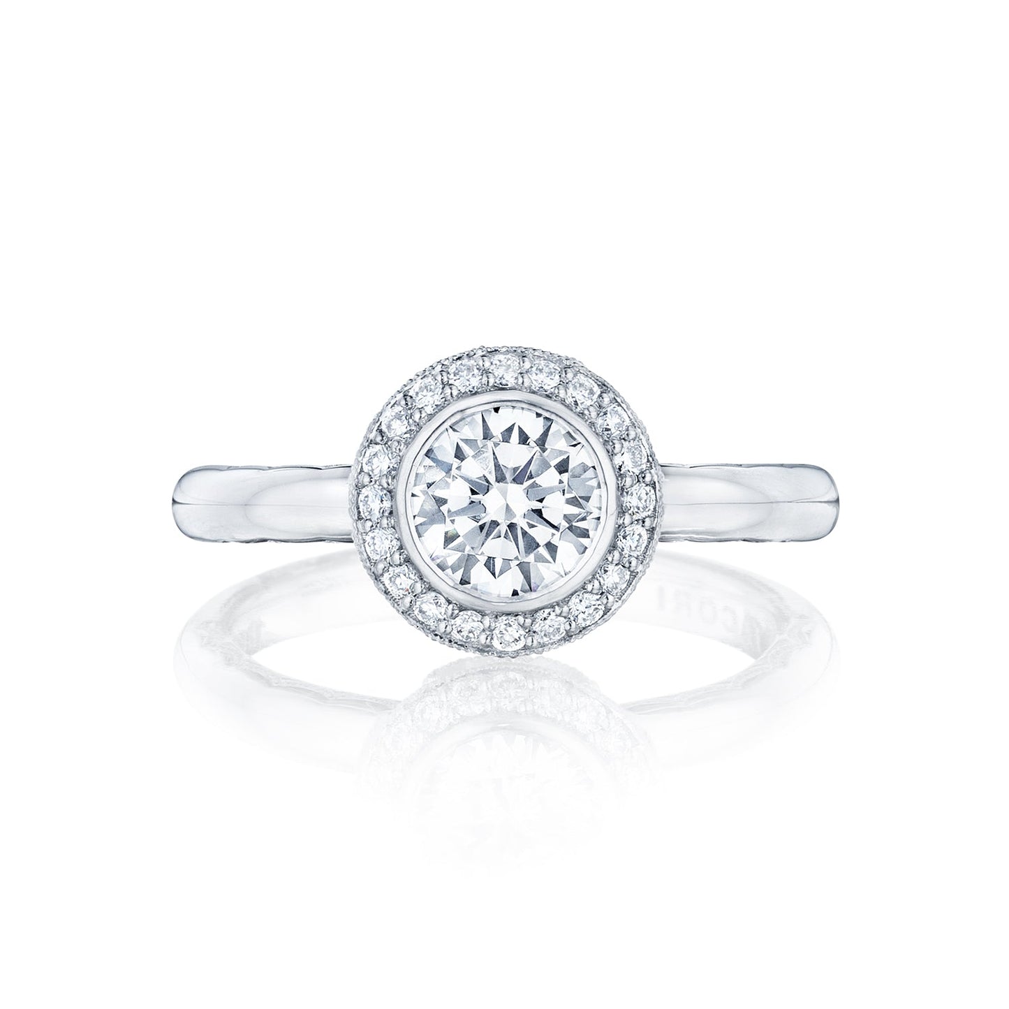 Tacori 18k White Gold Starlit Round Diamond Engagement Ring Setting (0.16 CTW)