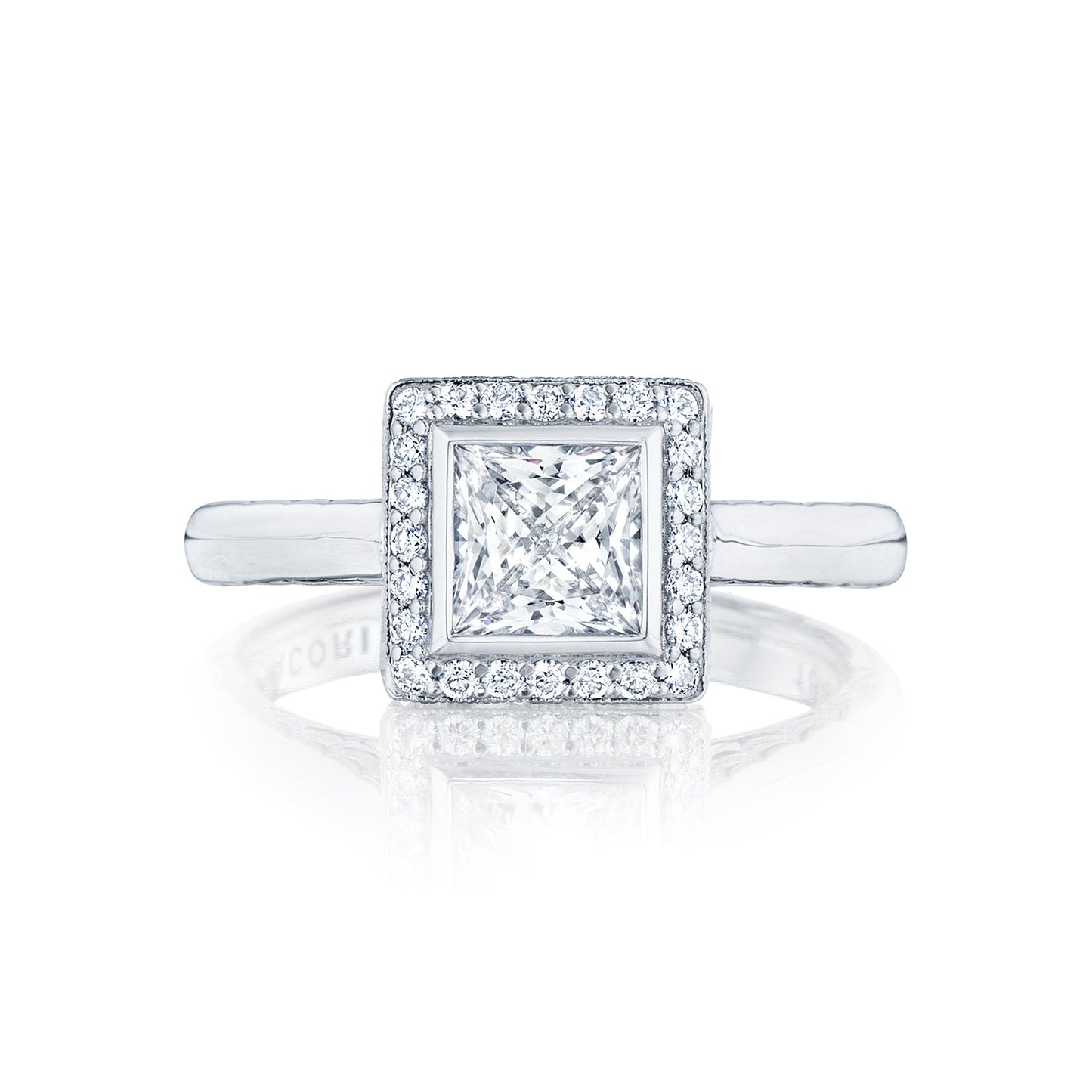 Tacori 18k White Gold Starlit Princess Diamond Engagement Ring Setting (0.2 CTW)