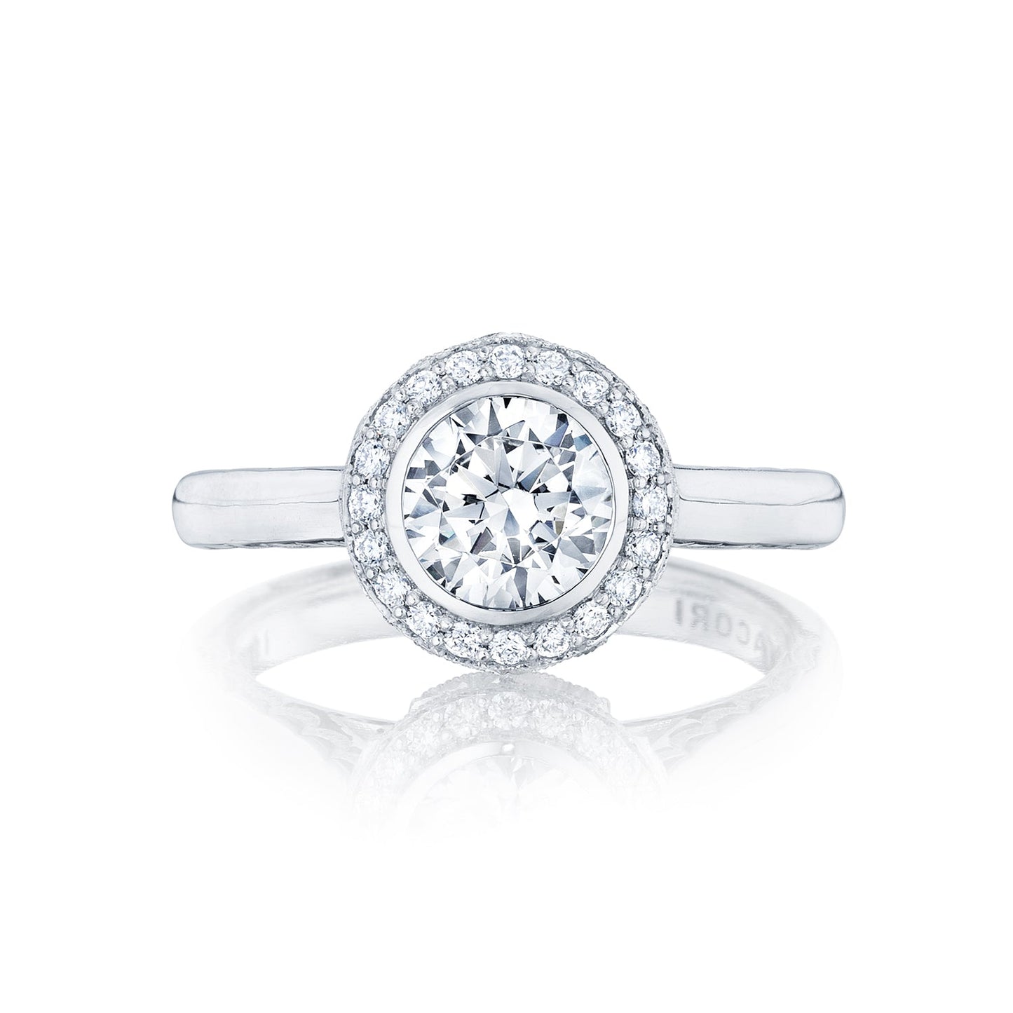 Tacori 18k White Gold Starlit Princess Diamond Engagement Ring Setting (0.16 CTW)