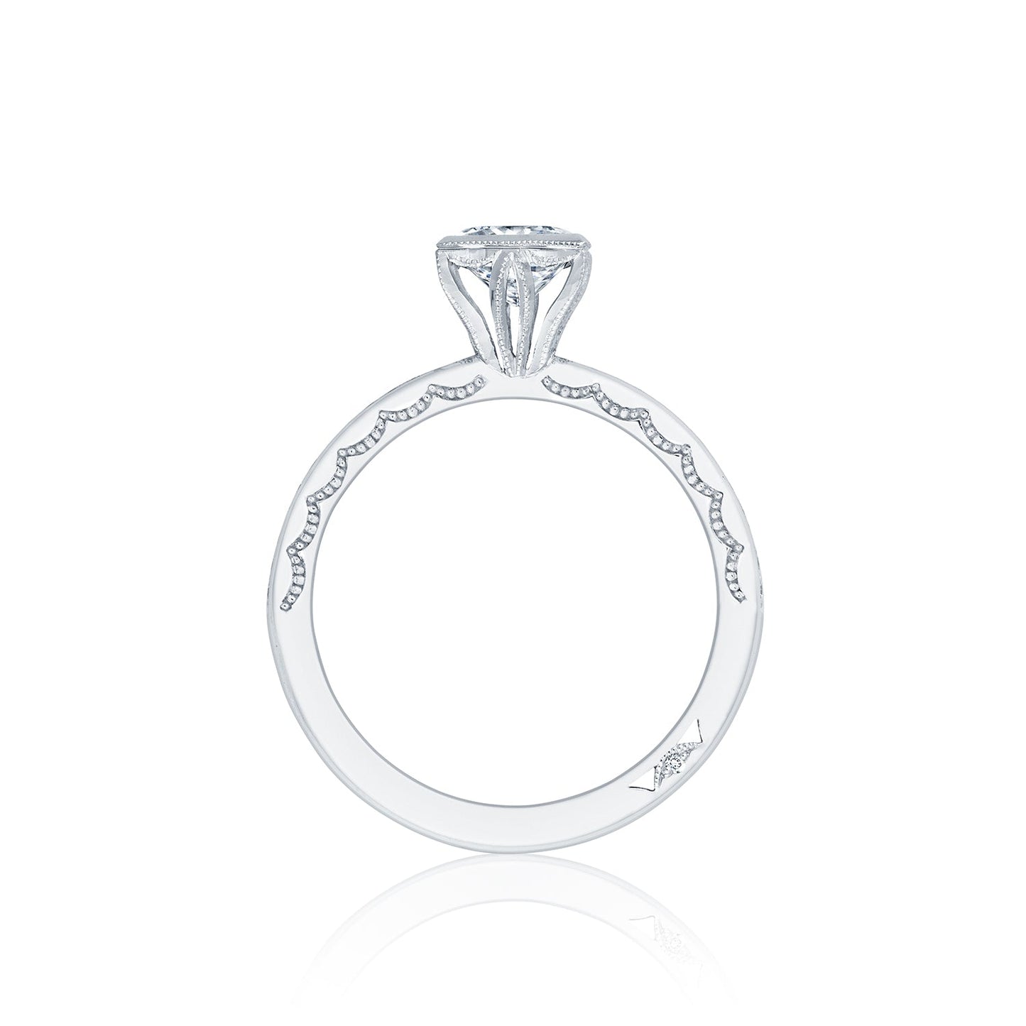 Tacori 18k White Gold Starlit Princess Diamond Engagement Ring Setting (0.13 CTW)