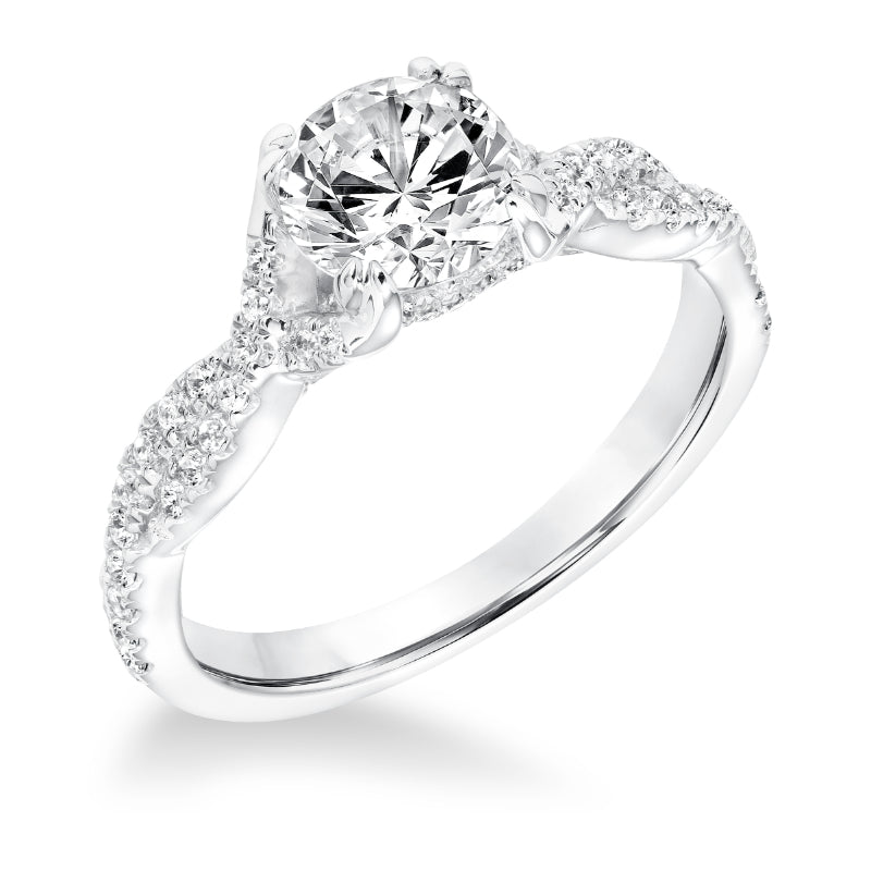 Goldman 14k White Gold 0.31ct Diamond Semi Mount Engagement Ring