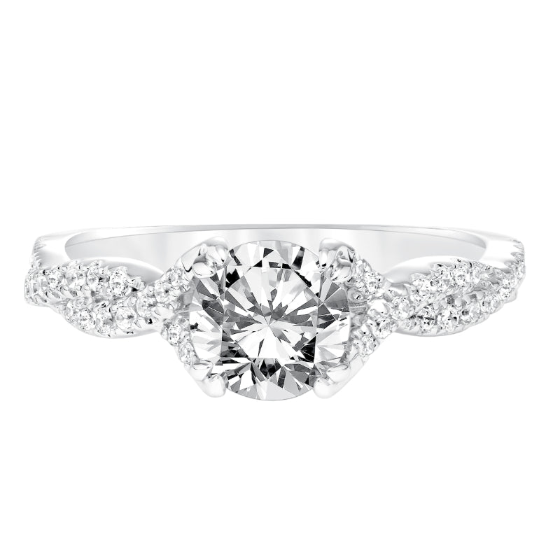 Goldman 14k White Gold 0.31ct Diamond Semi Mount Engagement Ring