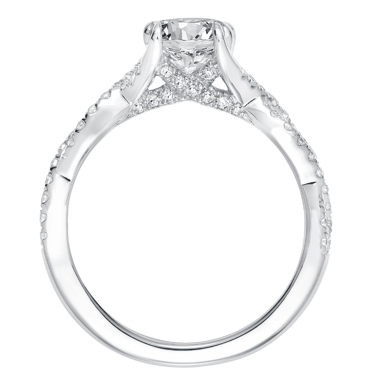 Goldman 14k White Gold 0.31ct Diamond Semi Mount Engagement Ring