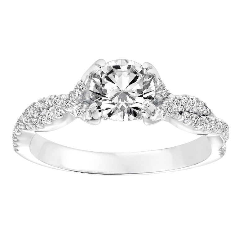 Goldman 14k White Gold 0.31ct Diamond Semi Mount Engagement Ring