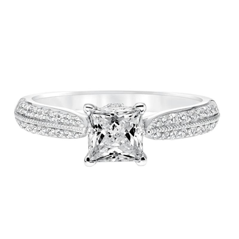 Goldman 14k White Gold 0.36ct Diamond Semi Mount Engagement Ring