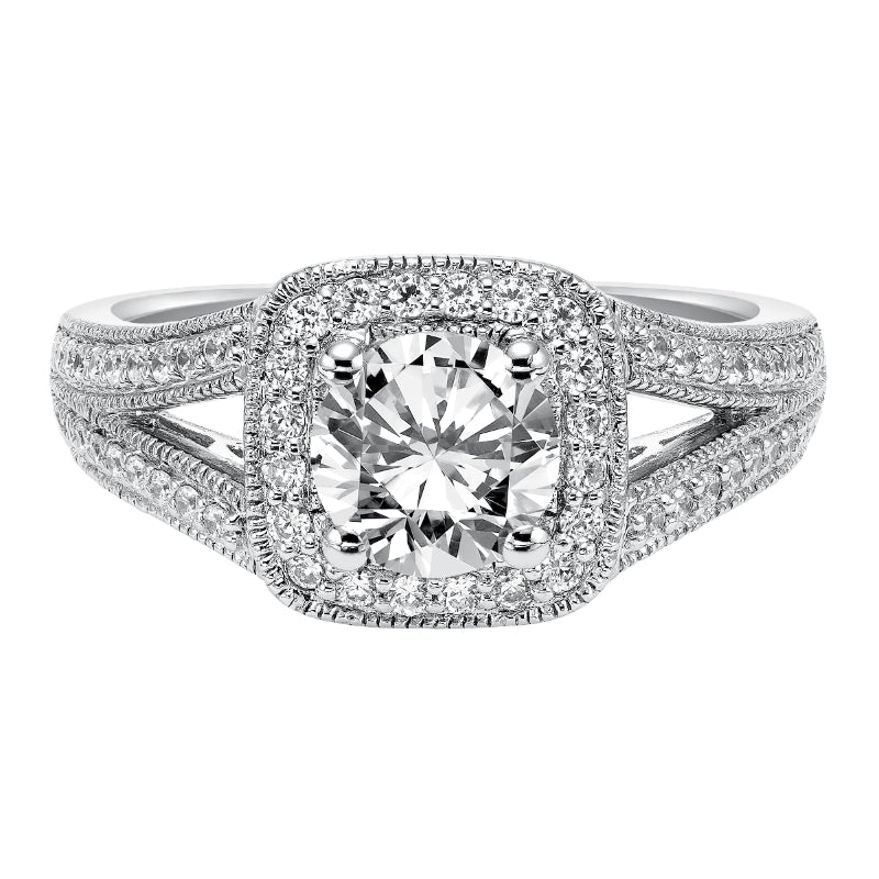 Goldman 14k White Gold 0.37ct Diamond Semi-Mount Engagement Ring
