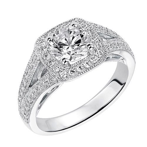 Goldman 14k White Gold 0.37ct Diamond Semi-Mount Engagement Ring