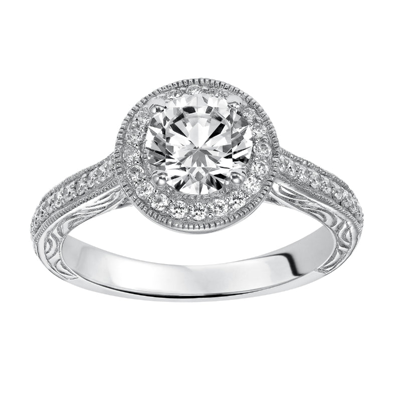Goldman 14k White Gold 0.23ct Diamond Semi-Mount Engagement Ring
