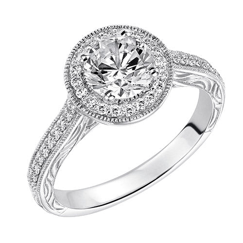 Goldman 14k White Gold 0.23ct Diamond Semi-Mount Engagement Ring