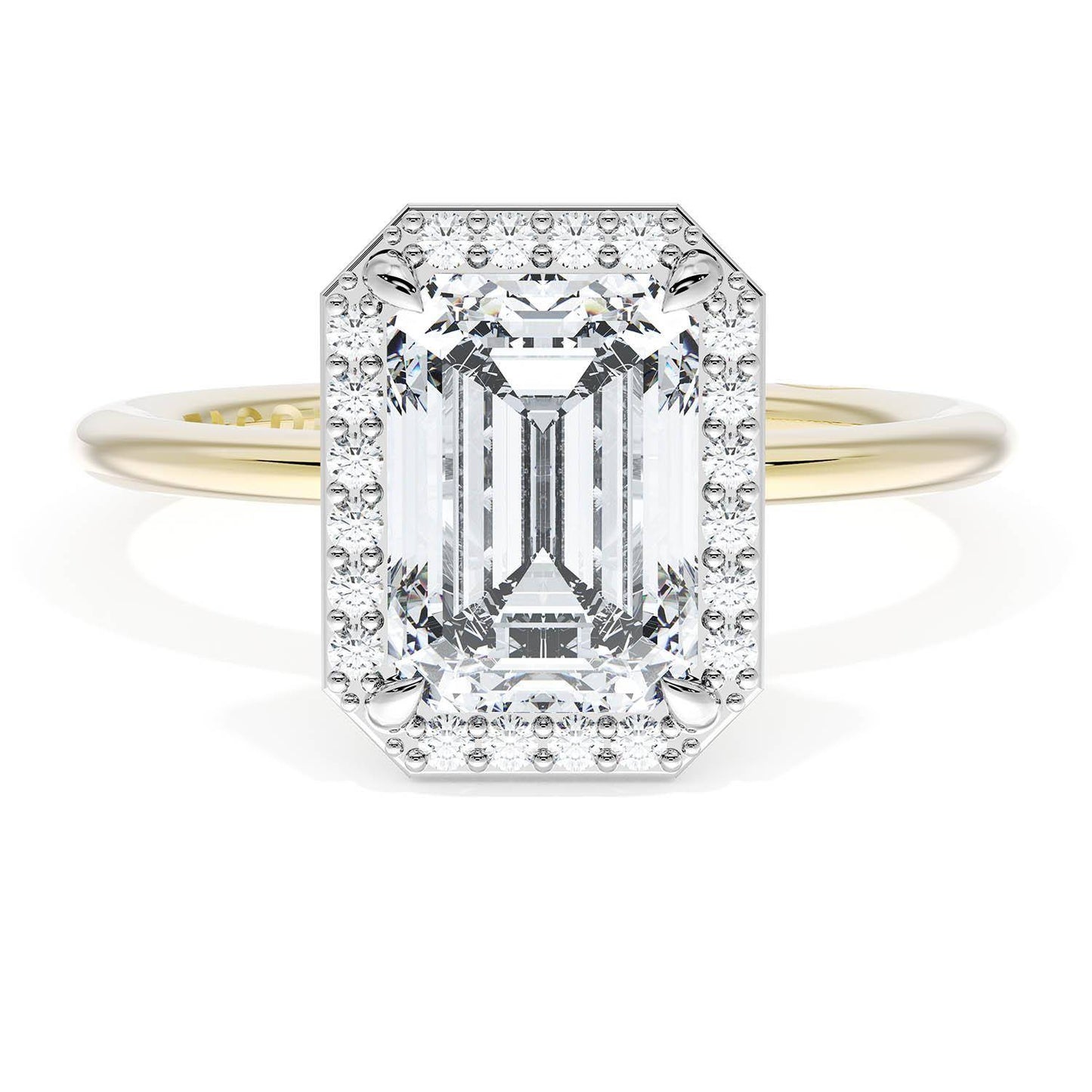 Emerald Bloom Two-Tone Engagement Ring