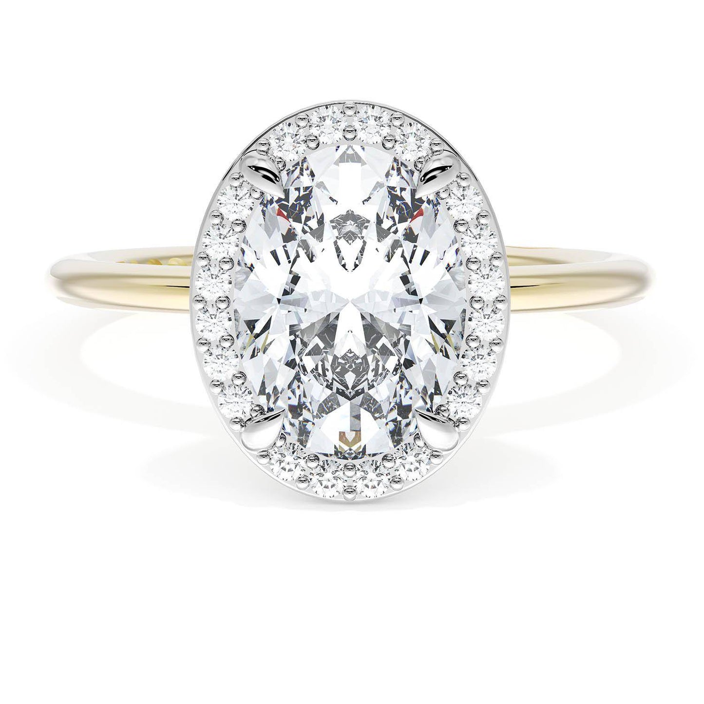 Oval Bloom Two-Tone Engagement Ring
