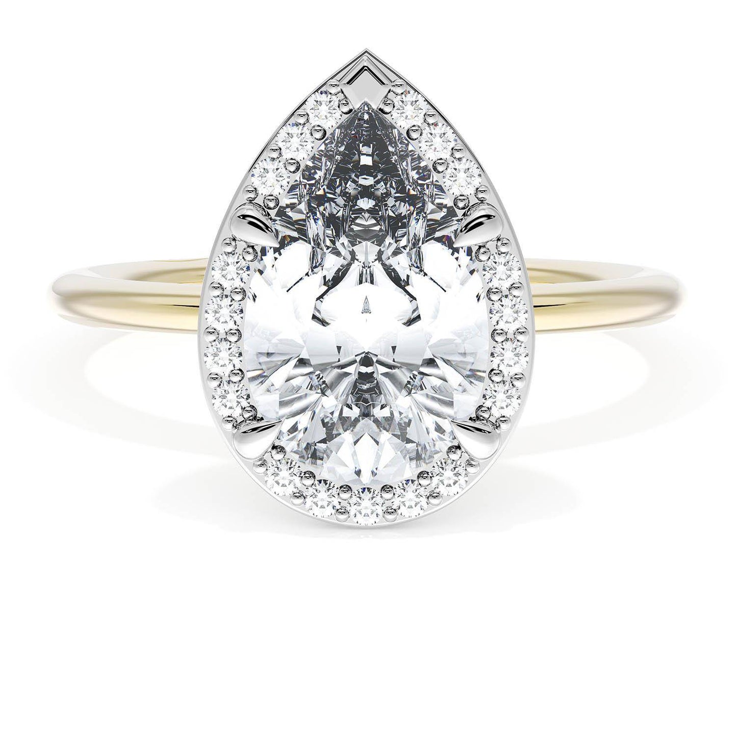 Pear Bloom Two-Tone Engagement Ring