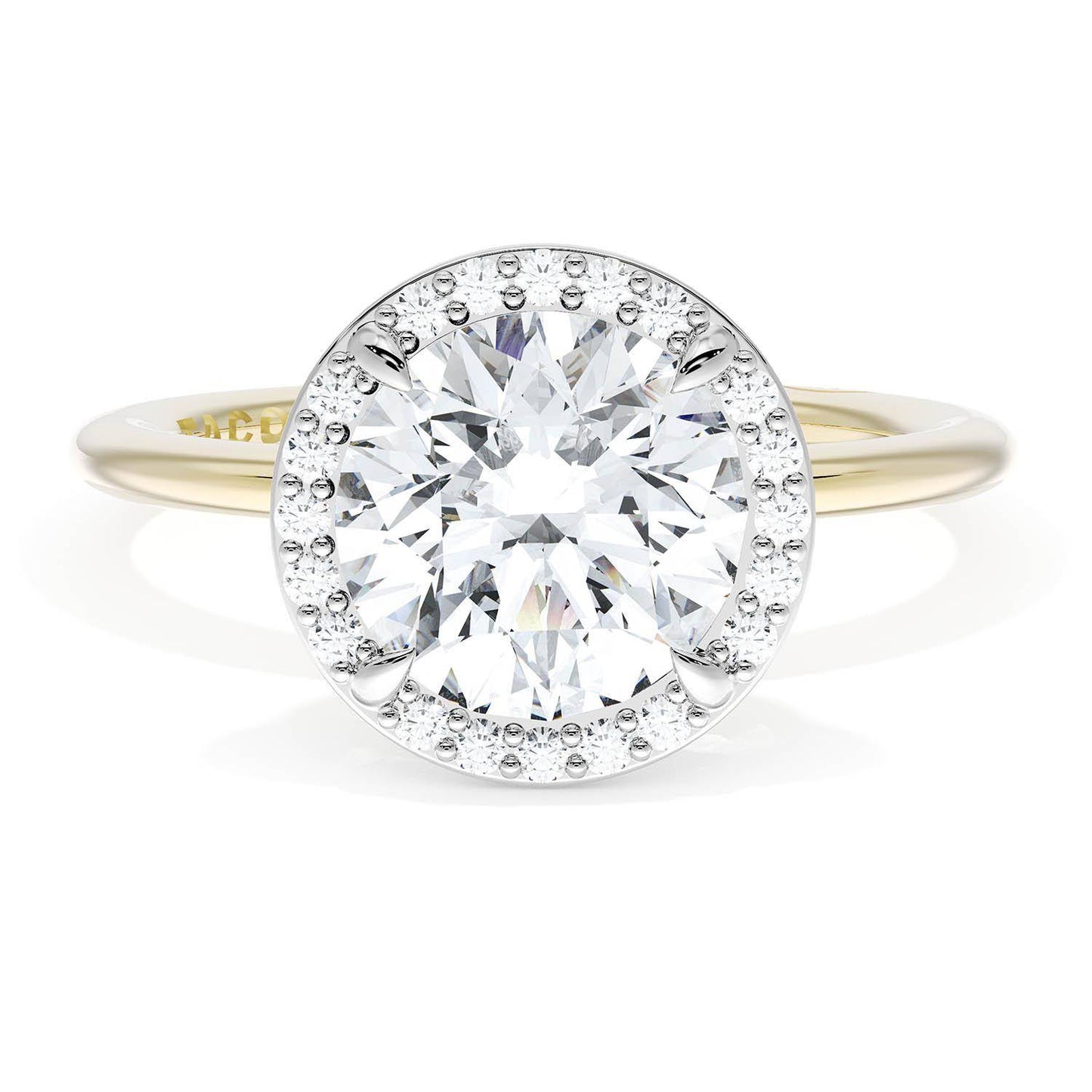 Round Bloom Two-Tone Engagement Ring