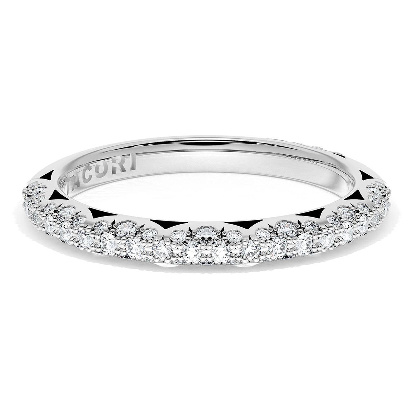 Pavé Diamond Wedding Band, 2.4mm