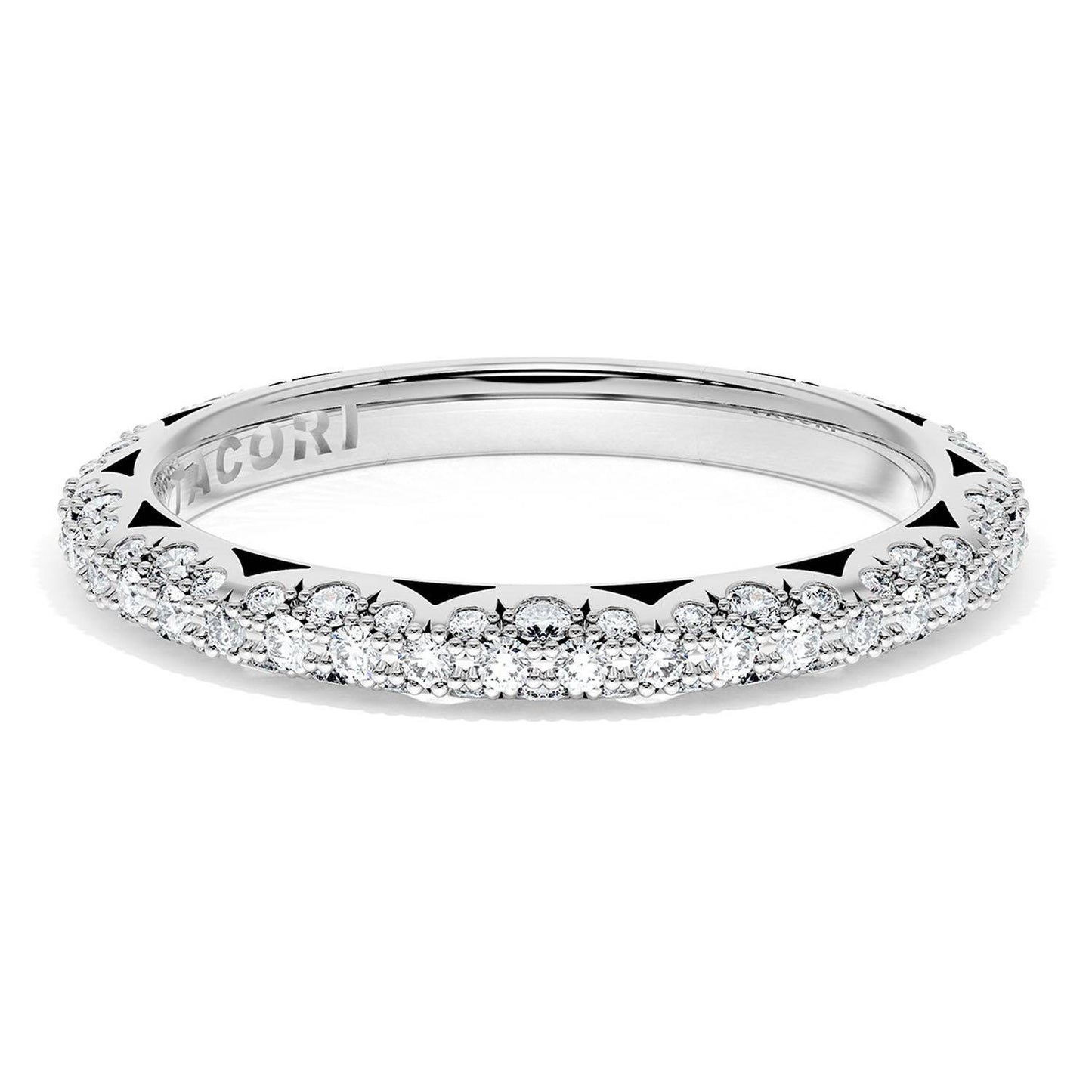 Pavé Diamond Wedding Band, 2.4mm