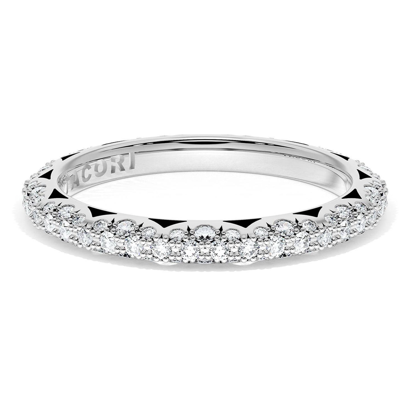 Pavé Diamond Wedding Band, 2.4mm