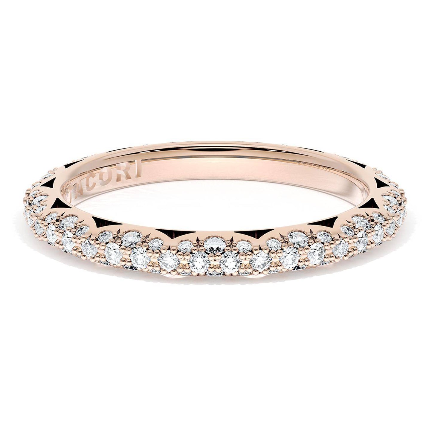 Pavé Diamond Wedding Band, 2.4mm