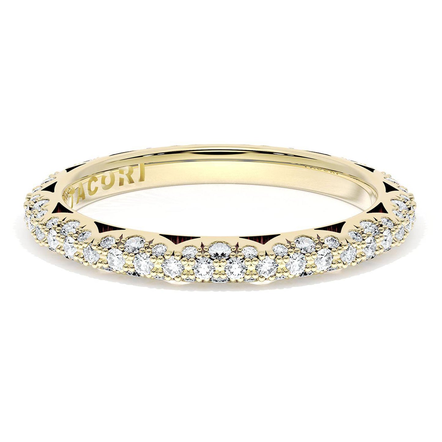 Pavé Diamond Wedding Band, 2.4mm